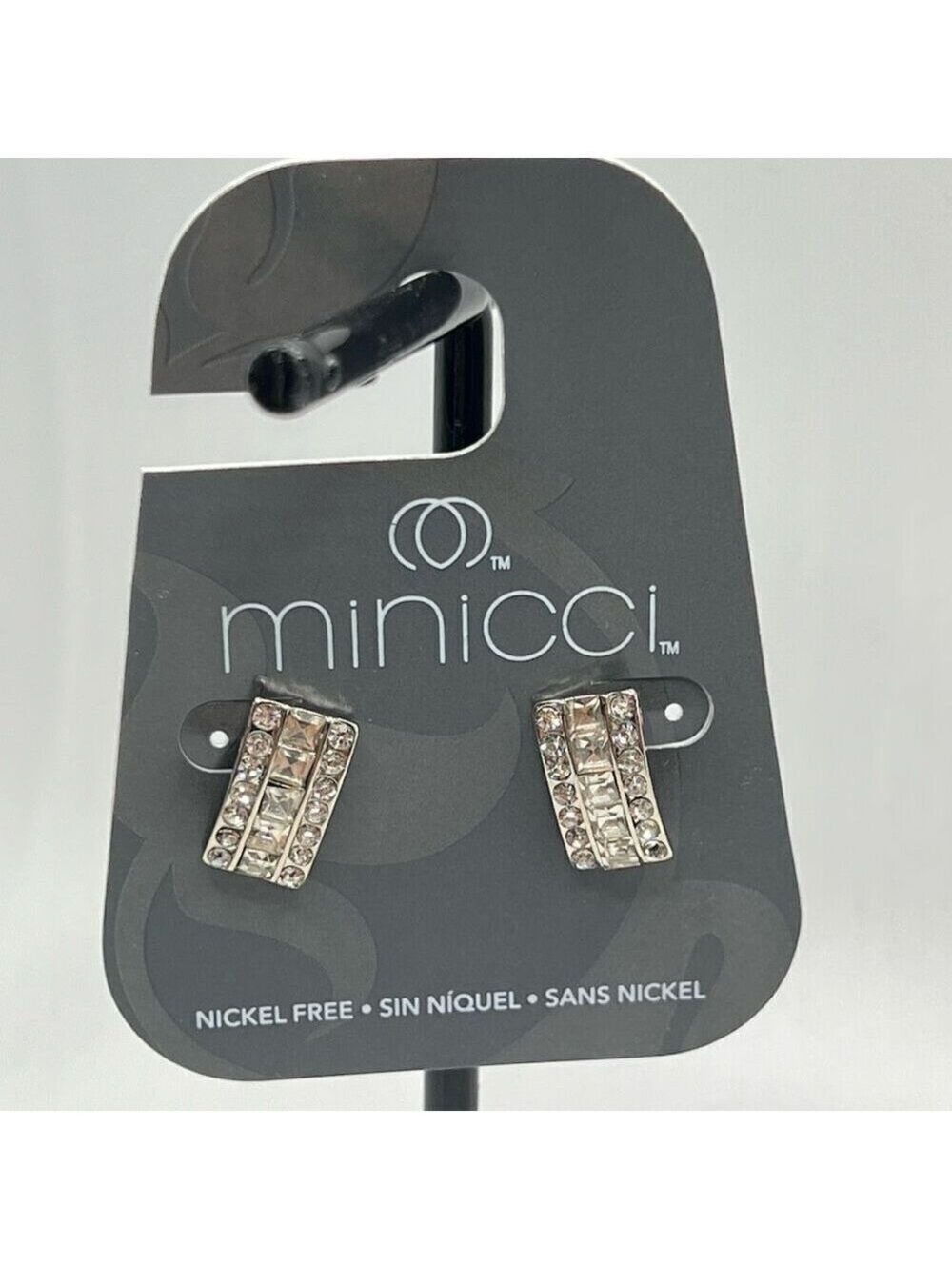 Minicci Silver Crystal Post Earrings $16ea / 3 for $25